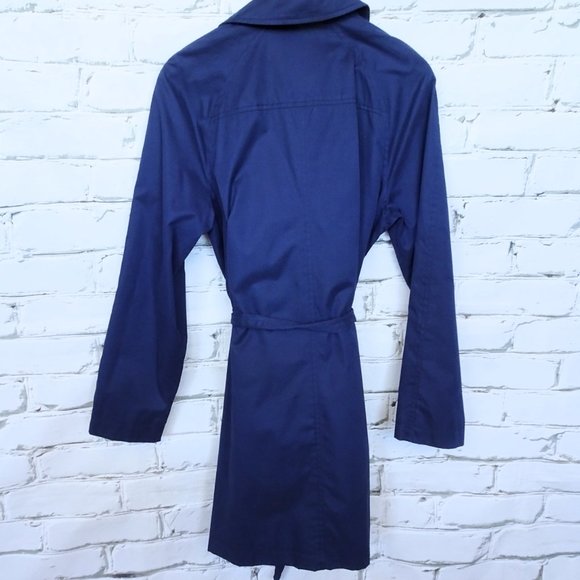 Old Navy Midi Navy Trench Coat - Picture 3 of 7
